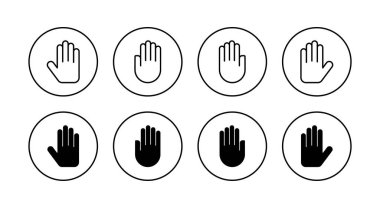 El simgeleri hazır. El işareti ve sembol. Avuç