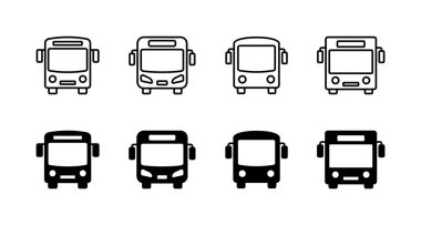 Otobüs simgeleri ayarlandı. otobüs işareti ve sembol