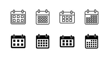 Takvim simgeleri ayarlandı. Takvim işareti ve sembol. Simge simgesini ayarla