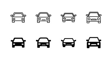 Araba simgeleri hazır. Araba işareti ve sembol. küçük sedan