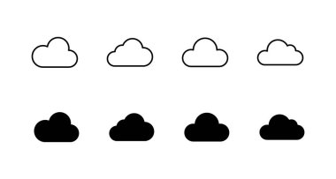 Bulut simgeleri ayarlandı. bulut işareti ve sembol
