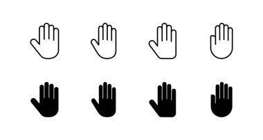 El simgeleri hazır. El işareti ve sembol. Avuç