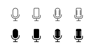 Mikrofon simgeleri ayarlandı. Karaoke işareti ve sembol