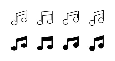 Müzik simgeleri ayarlandı. nota işareti ve sembol