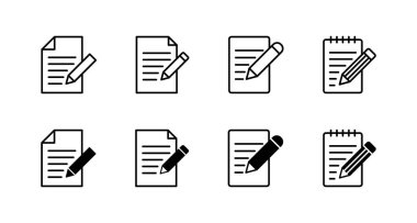 Not simgeleri ayarlandı. not defteri işareti ve sembol