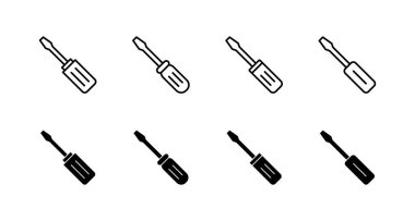 Tornavida simgeleri seti. Araçlar işareti ve sembol