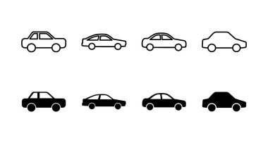 Araba simgeleri hazır. Araba işareti ve sembol. küçük sedan