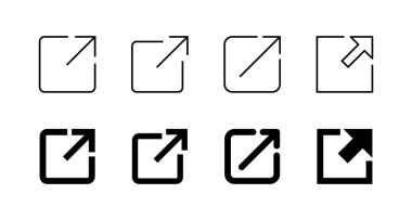 Dış bağlantı simgeleri ayarlandı. bağlantı işareti ve sembol. hiper bağlantı sembolü