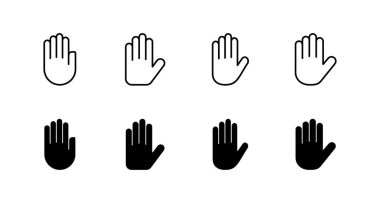 El simgeleri hazır. El işareti ve sembol. Avuç
