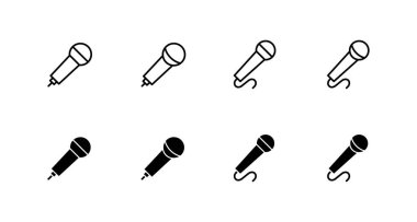 Mikrofon simgeleri ayarlandı. Karaoke işareti ve sembol