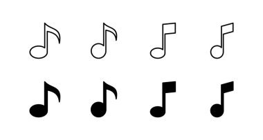 Müzik simgeleri ayarlandı. nota işareti ve sembol