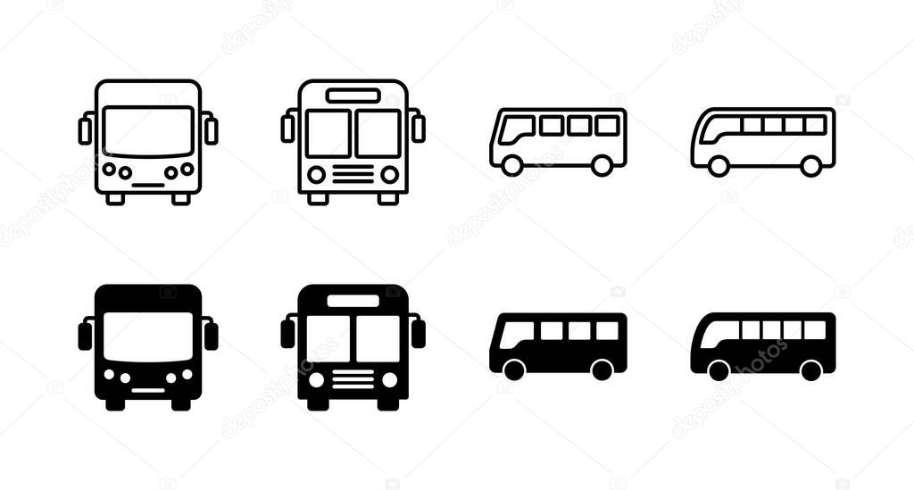 Bus icons set. bus sign and symbol