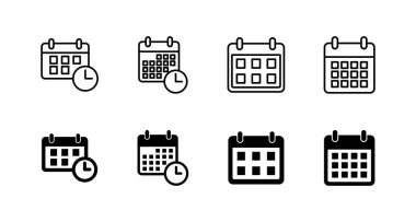 Takvim simgeleri ayarlandı. Takvim işareti ve sembol. Simge simgesini ayarla