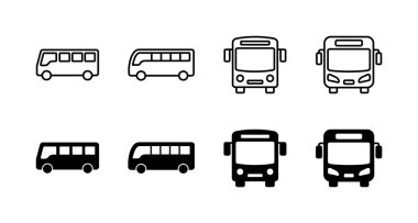Otobüs simgeleri ayarlandı. otobüs işareti ve sembol