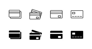 Kredi kartı simgeleri ayarlandı. Kredi kartı ödeme imzası ve sembolü