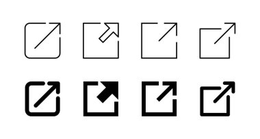 Dış bağlantı simgeleri ayarlandı. bağlantı işareti ve sembol. hiper bağlantı sembolü