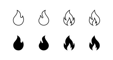 Ateş simgeleri ayarlandı. ateş işareti ve sembol