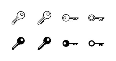 Anahtar simgeleri ayarlandı. Anahtar işareti ve sembol.