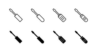 Tornavida simgeleri seti. Araçlar işareti ve sembol