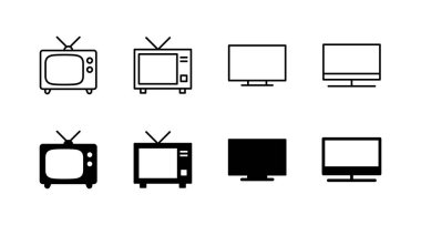 Televizyon simgeleri ayarlandı. televizyon işareti ve sembol