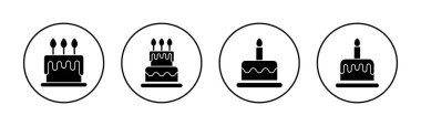 Cake icon vector for web and mobile app. Cake sign and symbol. Birthday cake icon