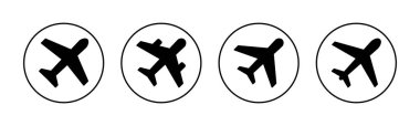 Web ve mobil uygulama için düzlem simgesi vektörü. Uçak işareti ve sembol. Uçuş taşıma sembolü. Seyahat işareti. uçak.