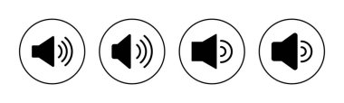 Web ve mobil uygulama için ikon vektörü. Ses düzeyi ve sembol. Hoparlör ikonu. ses sembolü