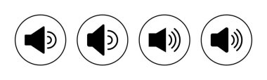 Web ve mobil uygulama için ikon vektörü. Ses düzeyi ve sembol. Hoparlör ikonu. ses sembolü