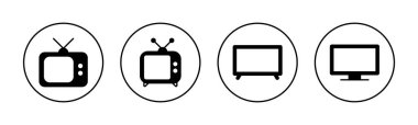 Web ve mobil uygulama için Tv simgesi vektörü. televizyon işareti ve sembol