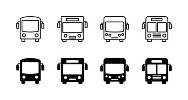 Otobüs simgeleri ayarlandı. otobüs işareti ve sembol