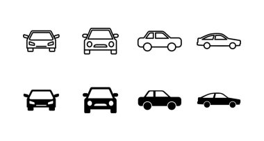 Araba simgeleri hazır. Araba işareti ve sembol. küçük sedan
