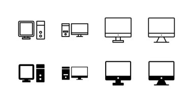 Bilgisayar simgeleri ayarlandı. bilgisayar izleme işareti ve simgesi