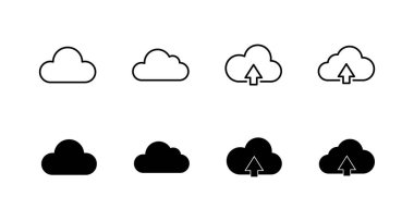 Bulut simgeleri ayarlandı. bulut işareti ve sembol