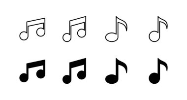 Müzik simgeleri ayarlandı. nota işareti ve sembol