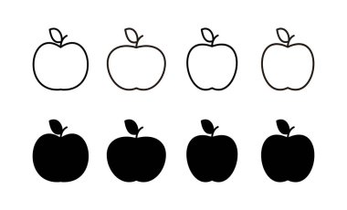 Web ve mobil uygulama için Apple simgesi vektörü. Web tasarımı için elma işareti ve semboller.