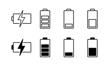 Battery icon vector for web and mobile app. battery charging sign and symbol. battery charge level