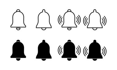 Web ve mobil uygulama için çan simgesi vektörü. Web sitesi tasarımı için uyarı işareti ve sembol