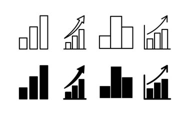 Growing graph Icon vector for web and mobile app. Chart sign and symbol. diagram icon