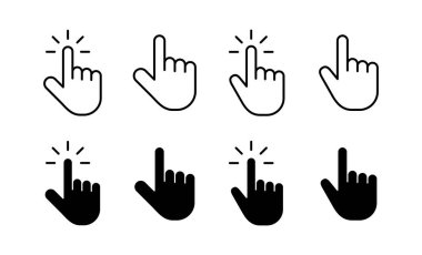 Hand cursor icon vector for web and mobile app. cursor sign and symbol. hand cursor icon clik