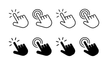 Hand click icon vector for web and mobile app. pointer sign and symbol. hand cursor icon