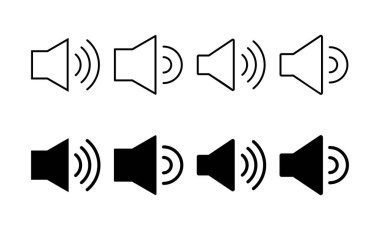Web ve mobil uygulama için ikon vektörü. Ses düzeyi ve sembol. Hoparlör ikonu. ses sembolü