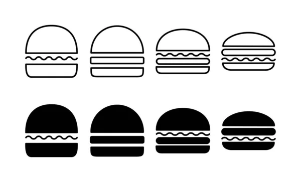 Burger Icon Vector Web Mobile App Burger Sign Symbol Hamburger — Vetor de Stock