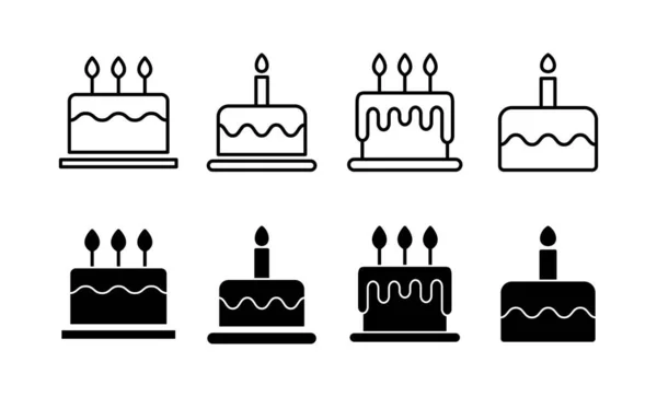 Cake Icon Vector Web Mobile App Cake Sign Symbol Birthday — Archivo Imágenes Vectoriales