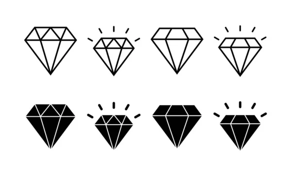 Diamond Icon Vector Web Mobile App Diamond Gems Sign Symbol — Vector de stock