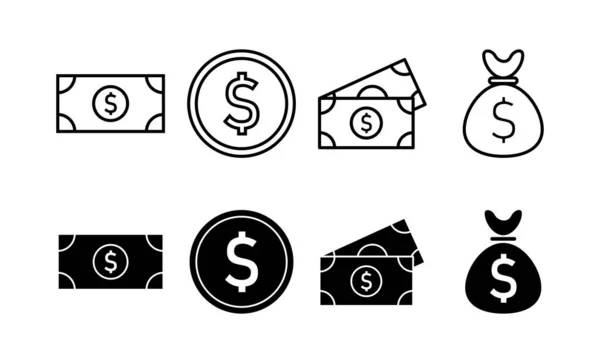 Money Icon Vector Web Mobile App Money Sign Symbol — Stock Vector