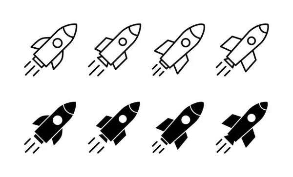 Raketensymbol Vektor Für Web Und Mobile App Startup Zeichen Und — Stockvektor