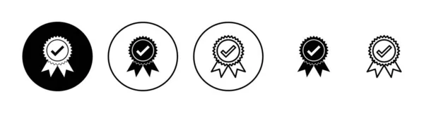 Утвержденный Набор Значков Сертифицированная Медаль — стоковый вектор
