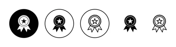 徽章图标设置 奖项图标向量 实现符号和符号 — 图库矢量图片