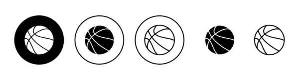 篮球图标设置 篮球运动标志和标志 — 图库矢量图片