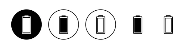 Batterie Symbole Gesetzt Ladezeichen Für Akkus Ladezustand Der Batterie — Stockvektor